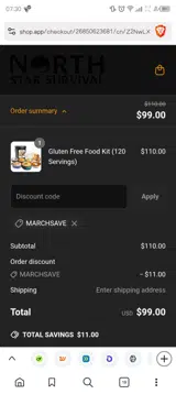 marchsave coupon verification screenshot
