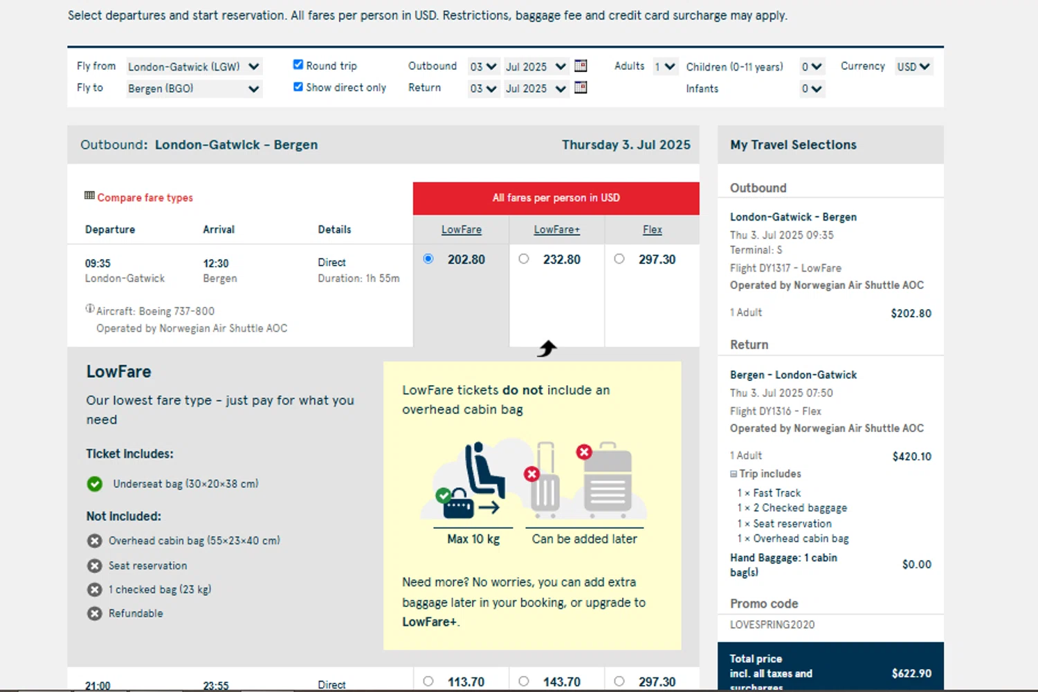 Norwegian Air promo code screenshot showing code NORWEGIAN25 applied at Norwegian Air checkout page. Uploaded by SimplyCodes community member SimplyCVerlie on Jun 30, 2025