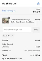 SKULL coupon verification screenshot