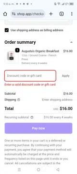 25PRETG-SUB35 coupon verification screenshot