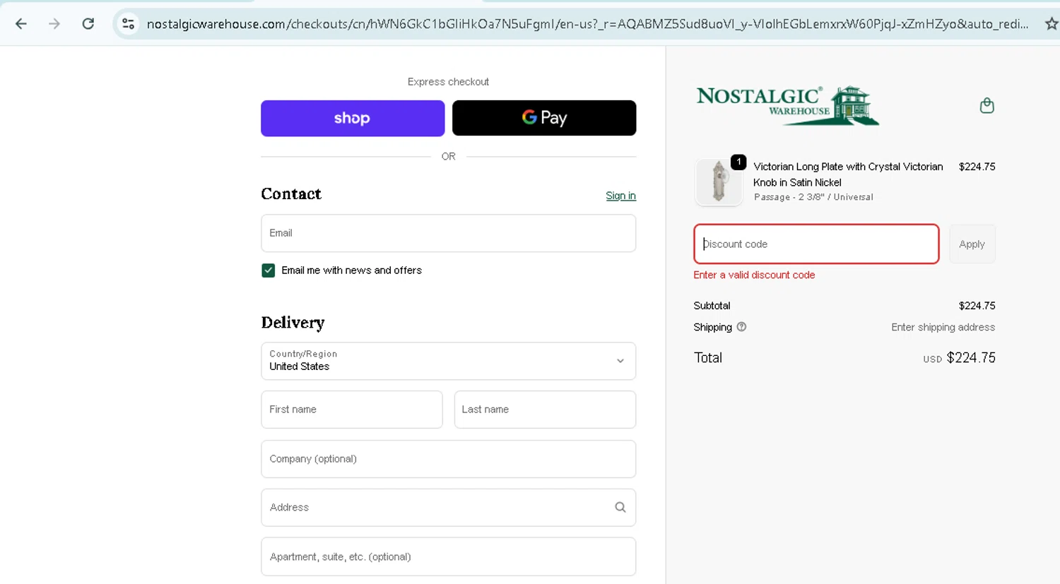Nostalgic Warehouse discount code screenshot showing code CYBER5 applied at Nostalgic Warehouse checkout page. Uploaded by SimplyCodes community member TokenMonarch796 on Dec 10, 2025
