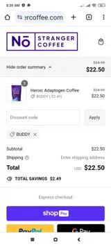 BUDDY coupon verification screenshot