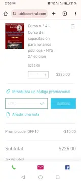 Off10 coupon verification screenshot
