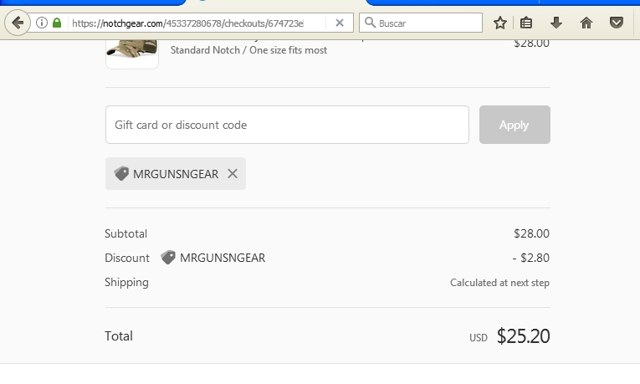 Notch checkout page showing Notch discount code box | Screenshot taken by SimplyCodes community member on Mar 8, 2021