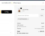 NotebookTherapy coupon verification screenshot