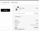 NotebookTherapy coupon verification screenshot