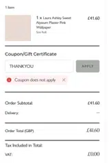 No Two Houses coupon verification screenshot