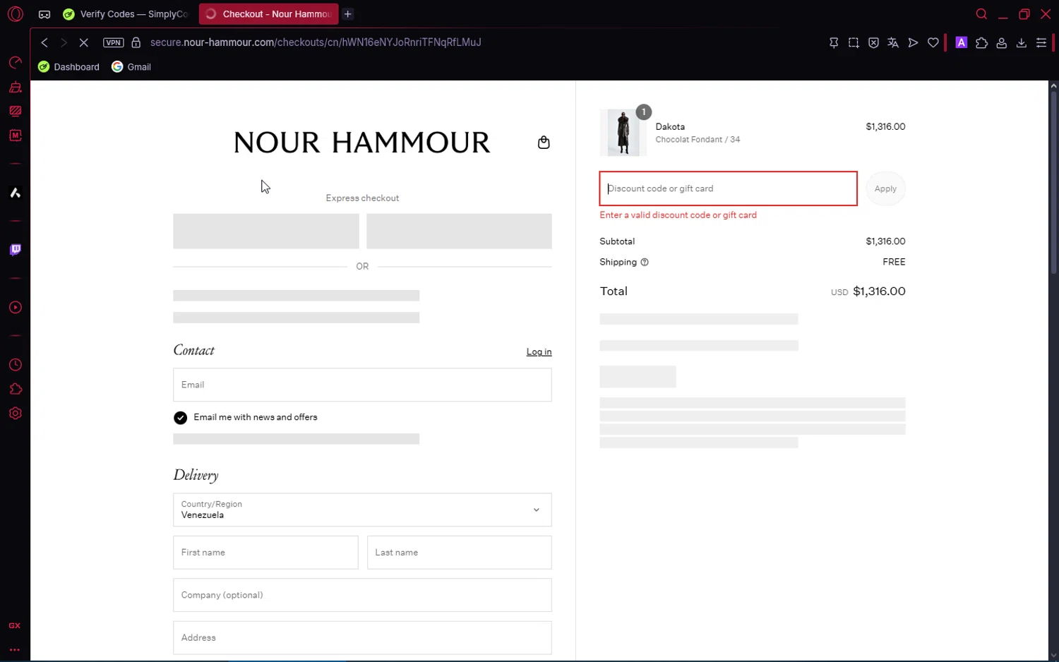 Nour Hammour discount code screenshot showing code Final15 applied at Nour Hammour checkout page. Uploaded by SimplyCodes community member Pioneer1 on Jul 27, 2025