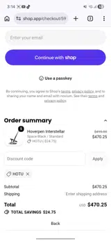 Novium US coupon verification screenshot