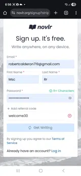 welcome30 coupon verification screenshot