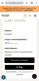 biohackingbrittany coupon verification screenshot