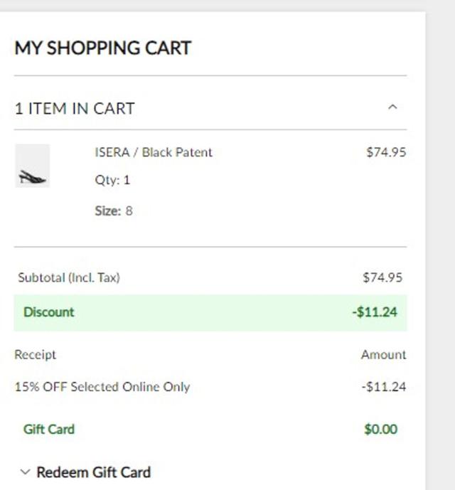 NOVO Shoes checkout page showing NOVO Shoes promo code box | Screenshot taken by SimplyCodes community member on Aug 1, 2024