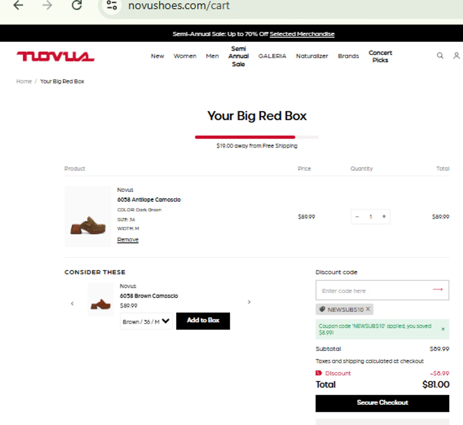 Novus discount code screenshot showing code NEWSUBS10 applied at Novus checkout page. Uploaded by SimplyCodes community member CashMaestro9337 on Aug 24, 2025