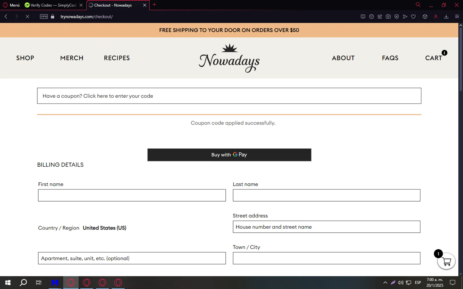 Nowadays THC Drink coupon code screenshot showing code welcome15 applied at Nowadays THC Drink checkout page. Uploaded by SimplyCodes community member Messii on Jan 20, 2025