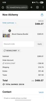 NOWALCHMY coupon verification screenshot