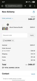 ALCHEMY coupon verification screenshot