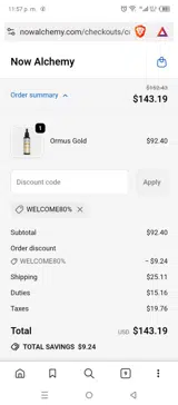 WELCOME80% coupon verification screenshot