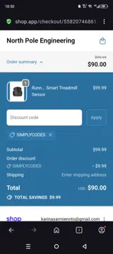 North Pole Engineering coupon verification screenshot