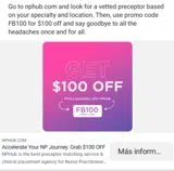 fb100 coupon verification screenshot
