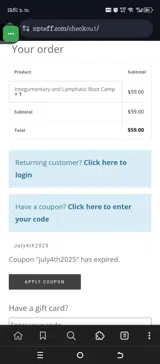 July4th2025 coupon verification screenshot