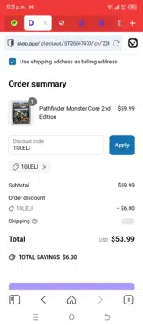 10LELI coupon verification screenshot
