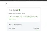 Nashville Predators Shop coupon verification screenshot