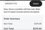 398GBCZ73S coupon verification screenshot