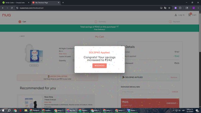 Nua checkout page showing Nua coupon code box | Screenshot taken by SimplyCodes community member on Jul 23, 2025