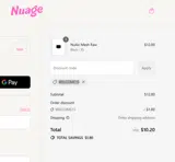 Nuage Soft Wear coupon verification screenshot