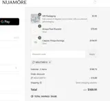 WELCOME10 coupon verification screenshot