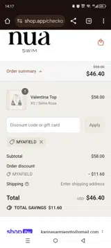 MYAFIELD coupon verification screenshot