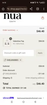 Shelbsiebes coupon verification screenshot