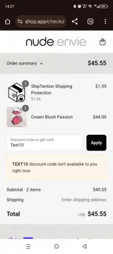 Text10 coupon verification screenshot