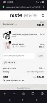 Cart10 coupon verification screenshot