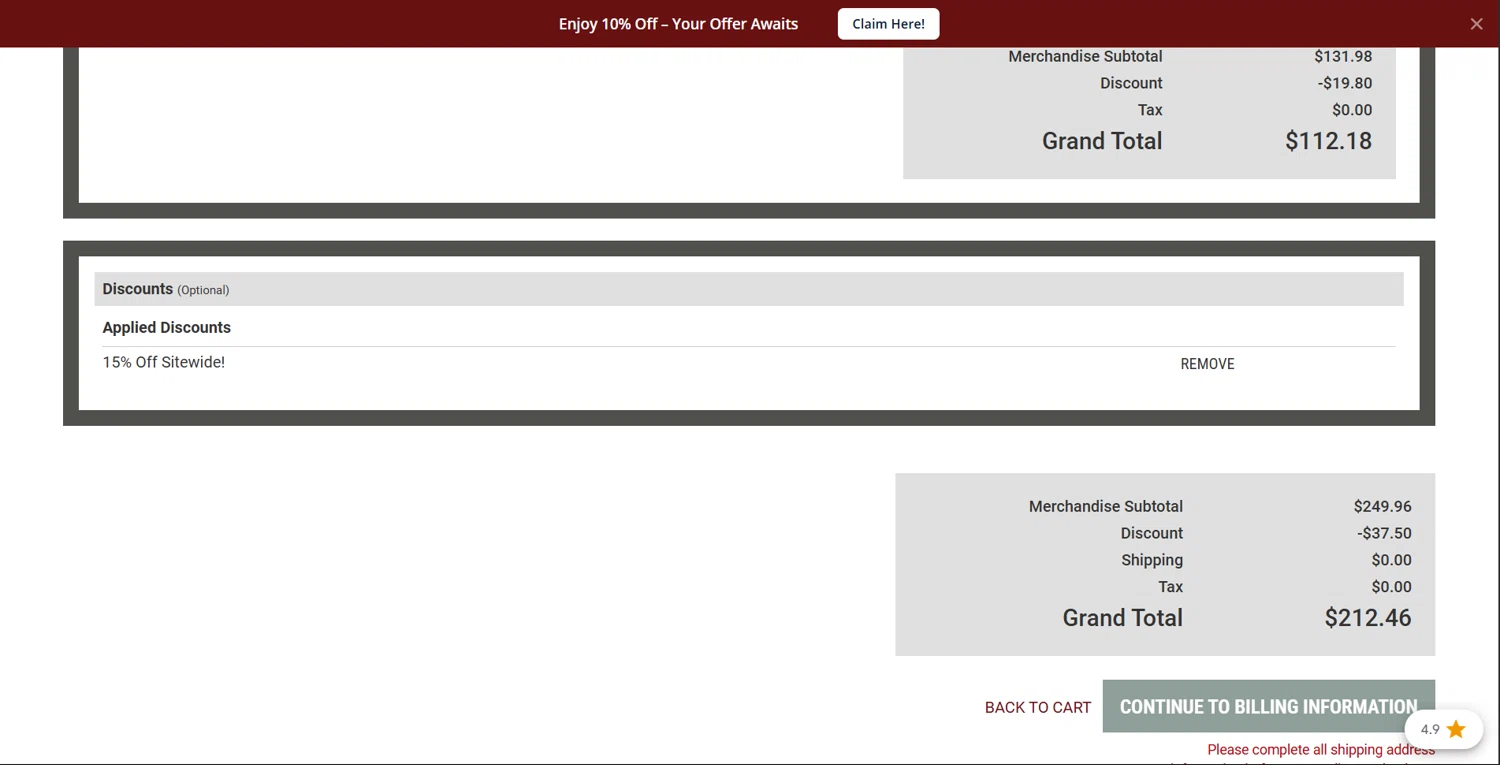 Nueske's discount code screenshot showing code hello15 applied at Nueske's checkout page. Uploaded by SimplyCodes community member Lanzaa on Nov 11, 2025