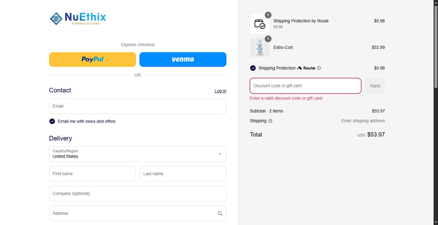 Nuethix discount code screenshot showing code SIMPLYCODES applied at Nuethix checkout page. Uploaded by SimplyCodes community member CodeTitan6120 on Jun 7, 2025