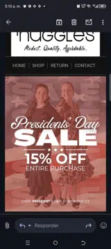 President coupon verification screenshot