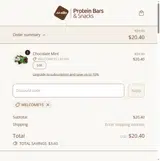 WELCOME15 coupon verification screenshot