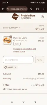MORE coupon verification screenshot