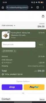 Nukem20 coupon verification screenshot