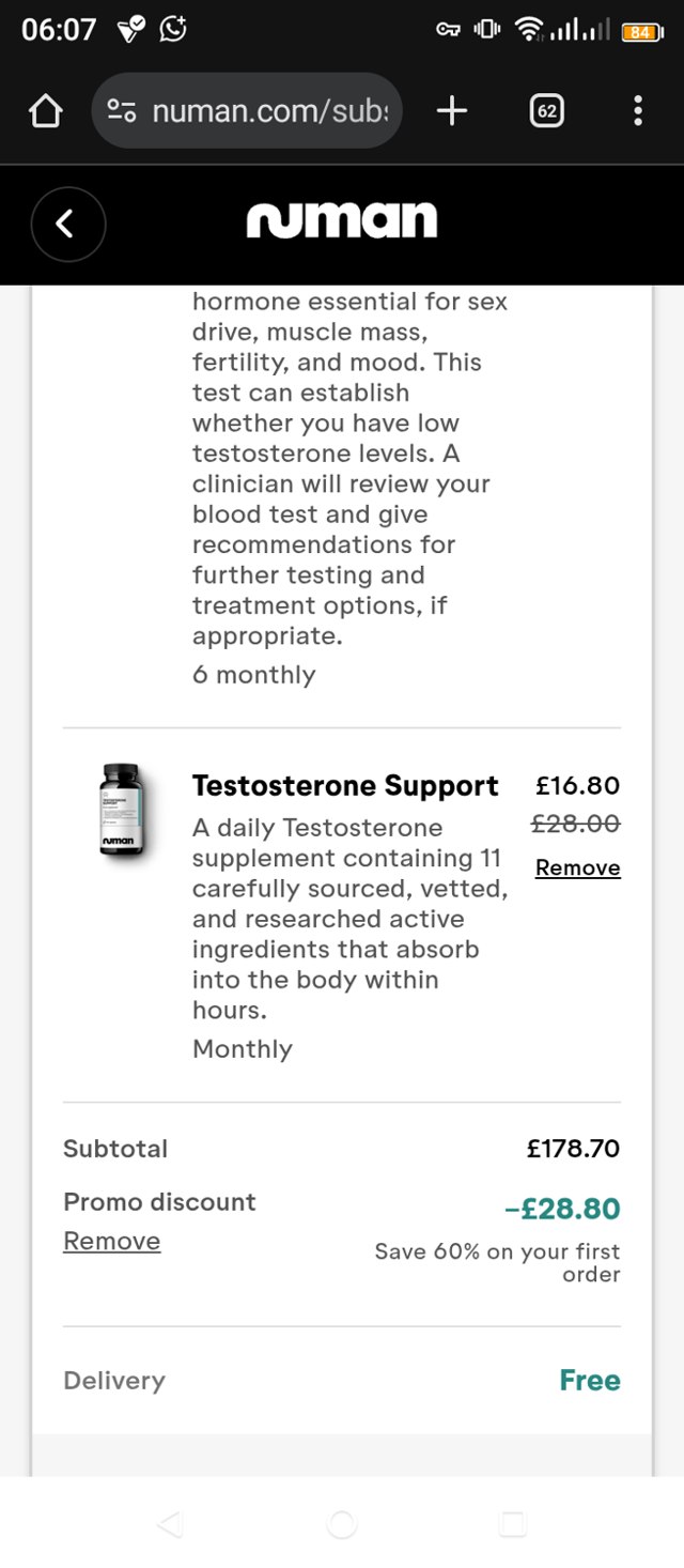 Numan checkout page showing Numan discount code box | Screenshot taken by SimplyCodes community member on Aug 21, 2025