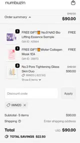 Numbuzin US coupon verification screenshot