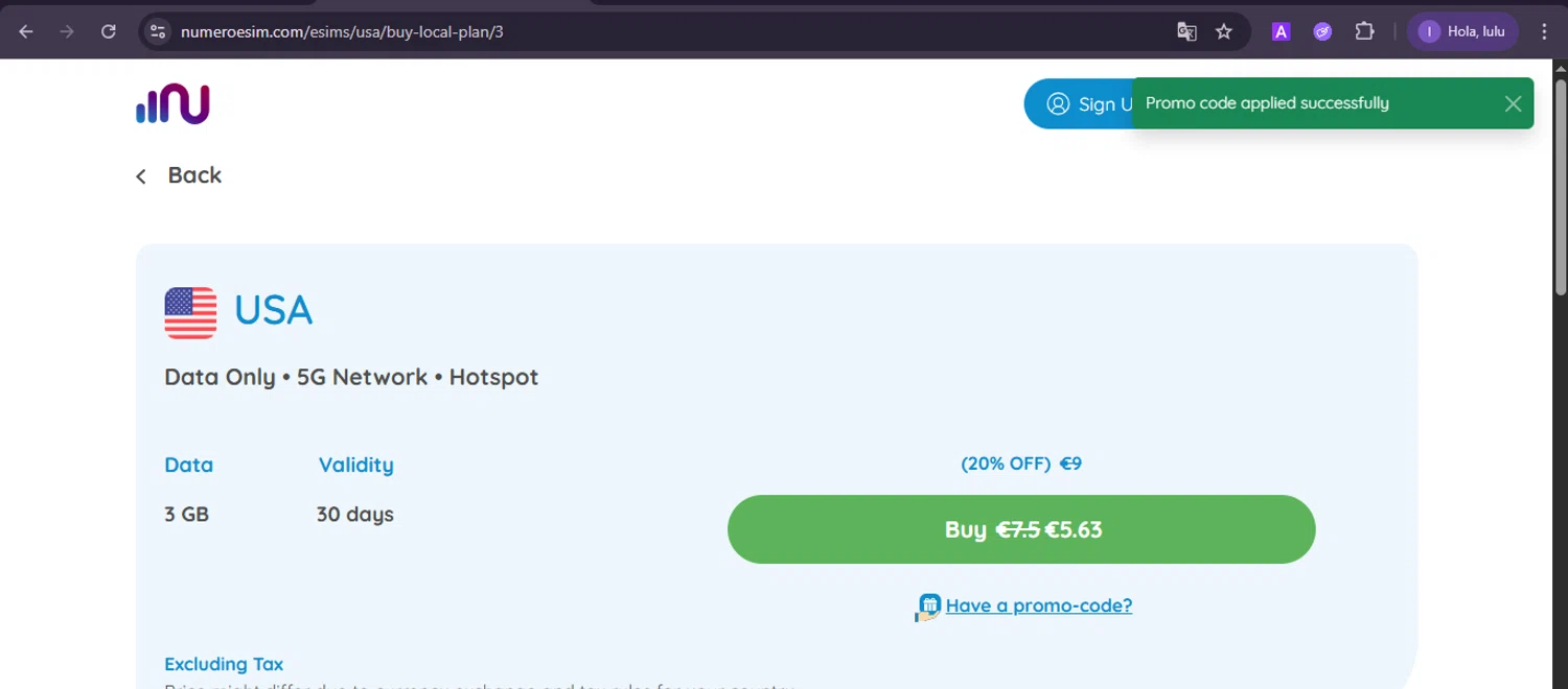 Numero eSIM promo code screenshot showing code WETHRIFT25 applied at Numero eSIM checkout page. Uploaded by SimplyCodes community member joineds on Nov 19, 2025