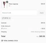 OFF10 coupon verification screenshot