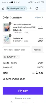 SUMMER20 coupon verification screenshot
