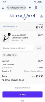 LUCIA-10 coupon verification screenshot
