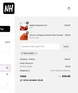 WELCOME15 coupon verification screenshot