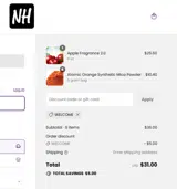WELCOME coupon verification screenshot