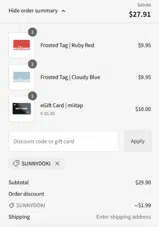 SUNNYDOKI coupon verification screenshot