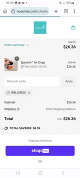 WELLNESS coupon verification screenshot